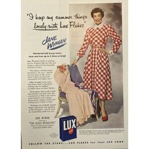 LUX Flakes Jane Wyman: Keep Summer Things Lovely" "The Glass Menagerie" Ad 1950